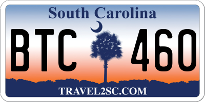 SC license plate BTC460