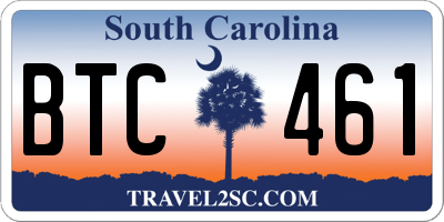 SC license plate BTC461
