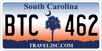 SC license plate BTC462