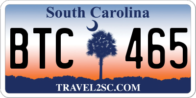SC license plate BTC465