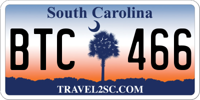 SC license plate BTC466
