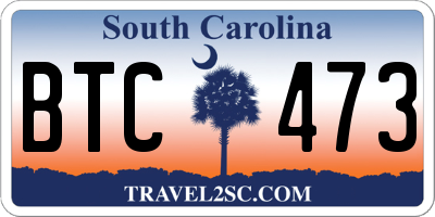 SC license plate BTC473
