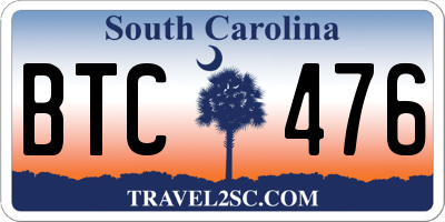 SC license plate BTC476