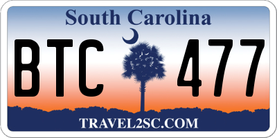 SC license plate BTC477