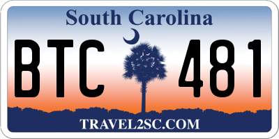 SC license plate BTC481