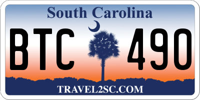 SC license plate BTC490