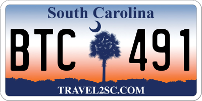 SC license plate BTC491