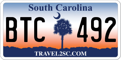 SC license plate BTC492