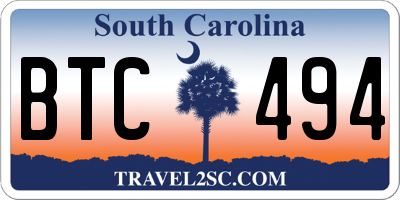 SC license plate BTC494