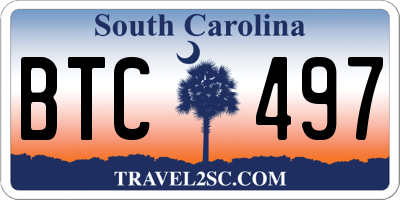 SC license plate BTC497
