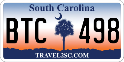 SC license plate BTC498