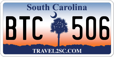 SC license plate BTC506