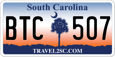 SC license plate BTC507