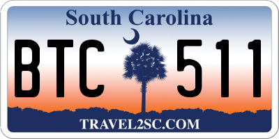 SC license plate BTC511