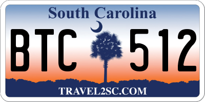 SC license plate BTC512