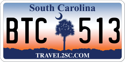 SC license plate BTC513