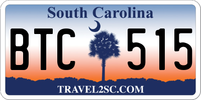 SC license plate BTC515
