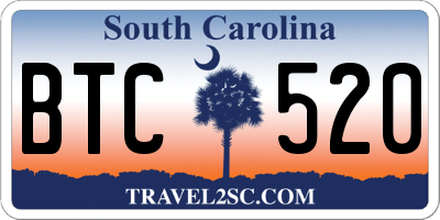 SC license plate BTC520