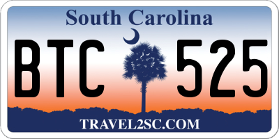 SC license plate BTC525