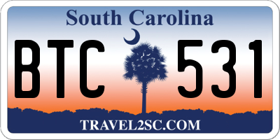 SC license plate BTC531