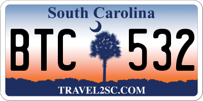 SC license plate BTC532