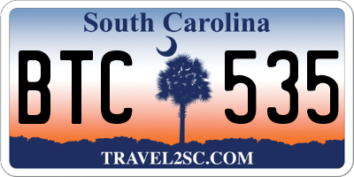 SC license plate BTC535