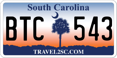 SC license plate BTC543