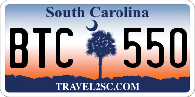 SC license plate BTC550