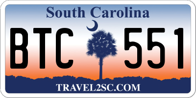 SC license plate BTC551