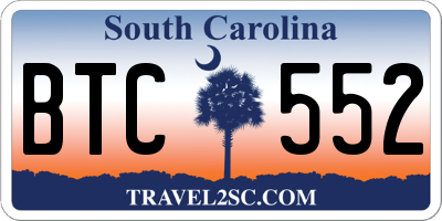 SC license plate BTC552