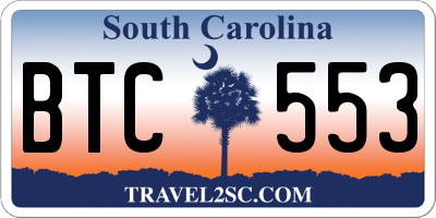 SC license plate BTC553