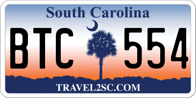 SC license plate BTC554
