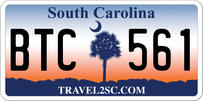 SC license plate BTC561
