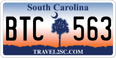 SC license plate BTC563