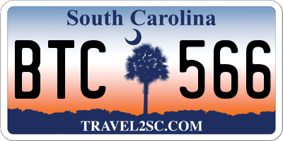 SC license plate BTC566