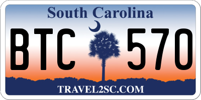 SC license plate BTC570