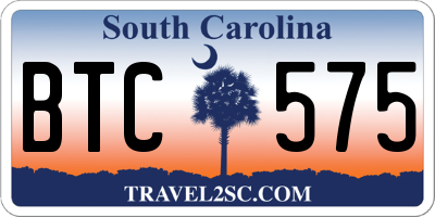 SC license plate BTC575