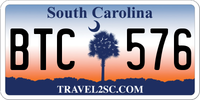 SC license plate BTC576