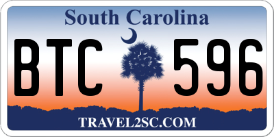 SC license plate BTC596