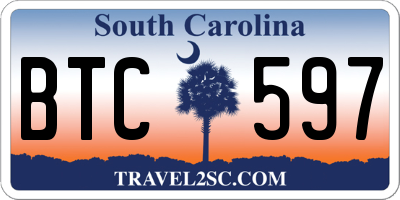 SC license plate BTC597