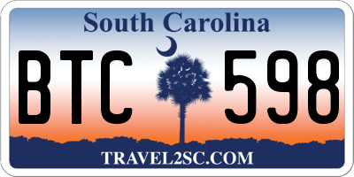 SC license plate BTC598