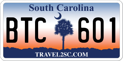 SC license plate BTC601