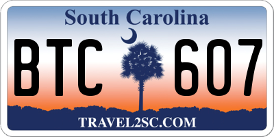 SC license plate BTC607