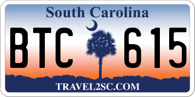 SC license plate BTC615