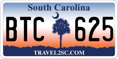 SC license plate BTC625