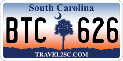 SC license plate BTC626
