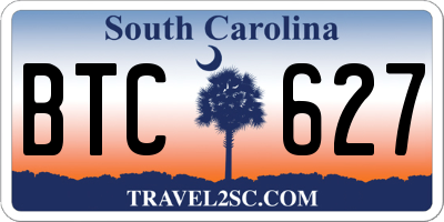 SC license plate BTC627