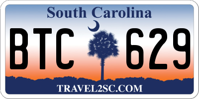 SC license plate BTC629