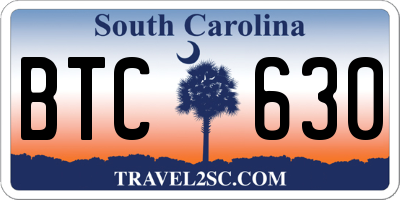 SC license plate BTC630