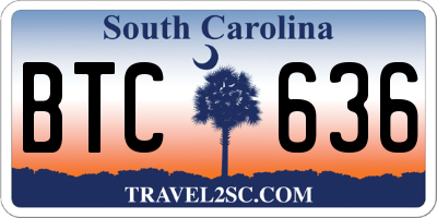 SC license plate BTC636